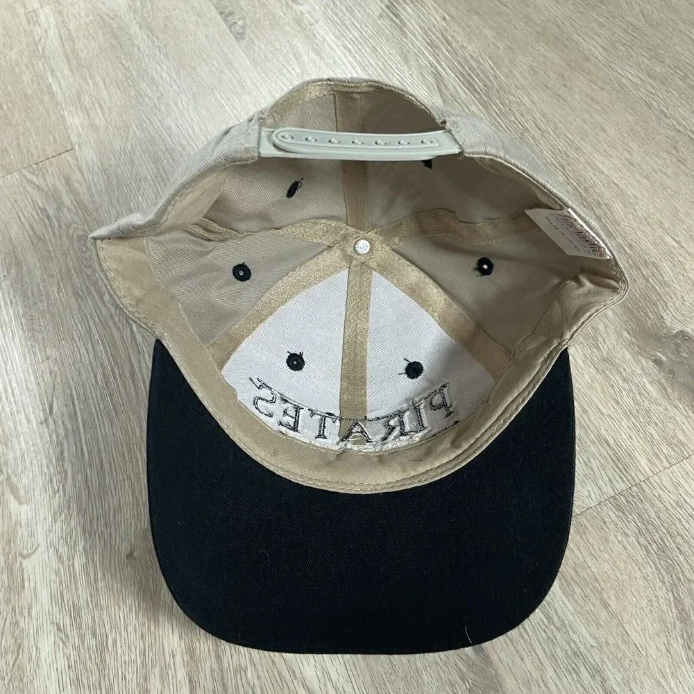 Vintage Pittsburgh Pirates Hat Snapback‎ MLB Baseball Beige Black Fantastic Cap